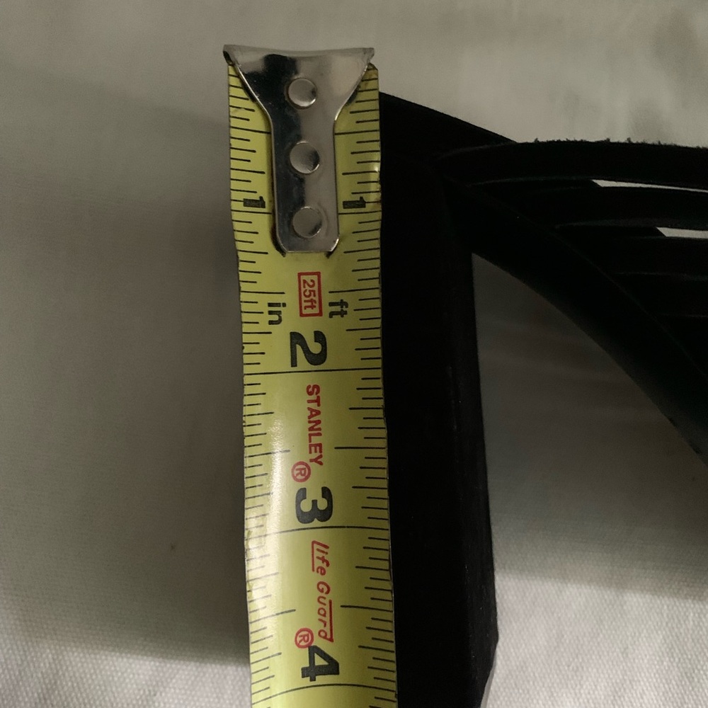 Schutz Black Suede Strappy Slides Sz 10 - image 6